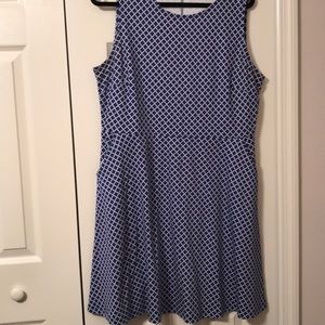 Blue and white sundress.